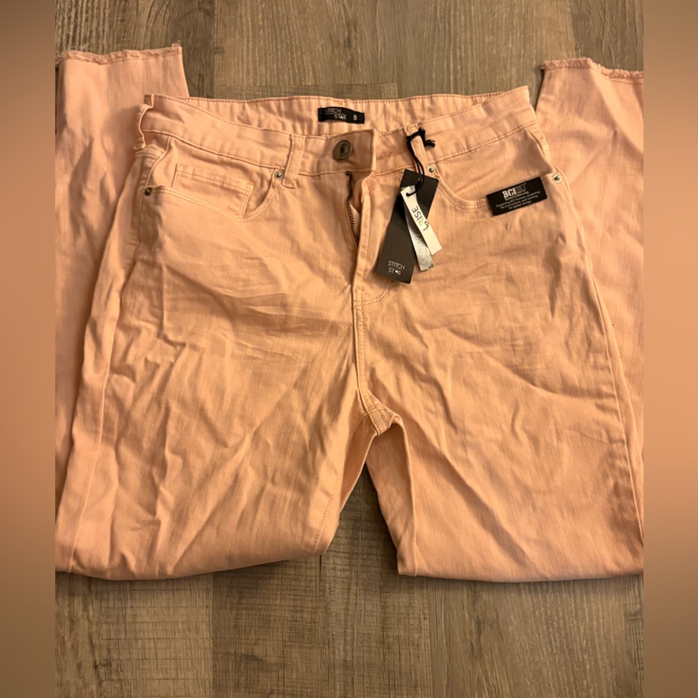 NWT STITCH STAR peachy pink jeans ripped distressed